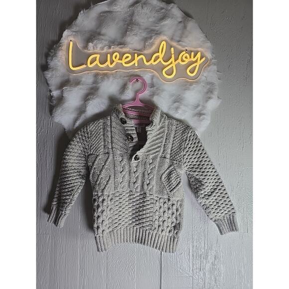 Cat & Jack Cable Knit Pullover Sweater Boys 5T Winter Fall Cozy Warm Holiday - Picture 1 of 6